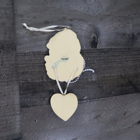 Kurt Adler Santa Claus Christmas Ornament Pearl & Roses Heart with Joy Hanging - Picture 4 of 5